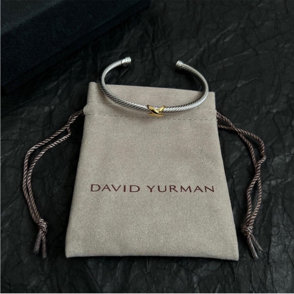 David Yurman Two-Tone Cable Bracelet Silver and Gold 5mm - Picture 4 of 4